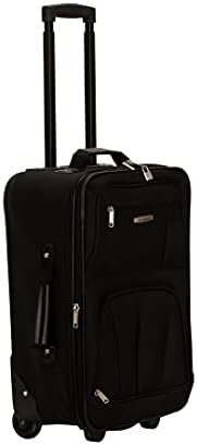 Rockland Fashion Softside Upright Luggage Set, Expandable, Black, 2-Piece (14/19... - Image 3