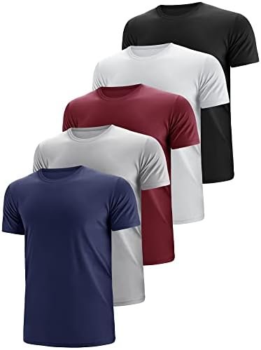 5 Pack Men's Dry Fit Moisture Wicking Tech Performance Mesh Quick Dry Active Ath... - Image 2