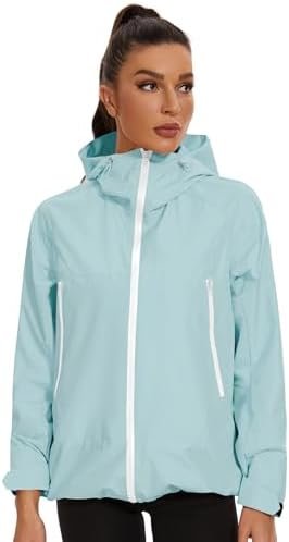Avoogue Rain Jacket for Women Waterproof Lightweight Rain Coat Hiking Windbreake... - Image 3