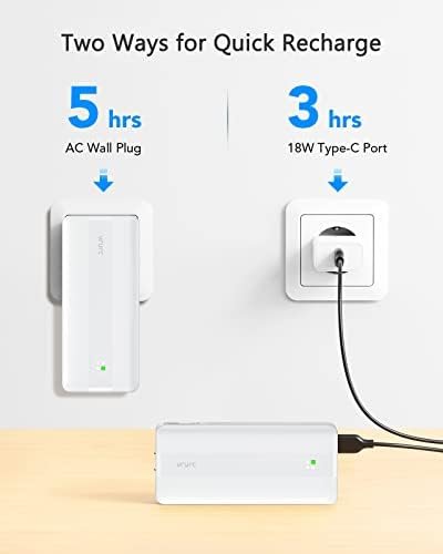 VRURC Portable Charger, 22.5W Fast Charging Power Bank with Built-in Cables & AC... - Image 5