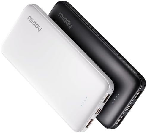 Miady 2-Pack 10000mAh Dual USB Portable Charger, USB-C Fast Charging Power Bank,... - Image 2