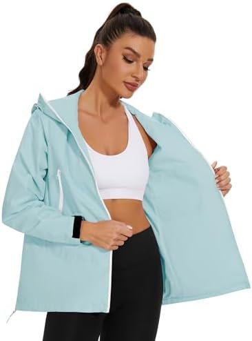 Avoogue Rain Jacket for Women Waterproof Lightweight Rain Coat Hiking Windbreake... - Image 4