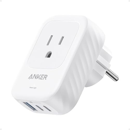 European Travel Plug Adapter, Anker 15W USB-C Power Plug, Fits Type E/F Sockets ... - Image 2