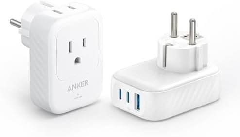 2 Pack USA to Europe International Plug Adapter, Anker Travel Adapter, 15W Max w... - Image 2