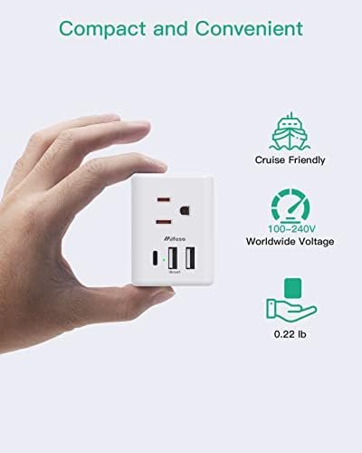 European Travel Plug Adapter with USB Charging Ports(1 USB C), International Typ... - Image 8