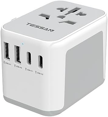 TESSAN Universal Travel Adapter, International Plug Adaptor with 2 USB C Wall Ch... - Image 2