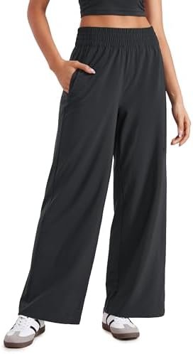 CRZ YOGA Lightweight Wide Leg Pants for Women 30" High Waisted Casual Lounge Tra... - Image 2