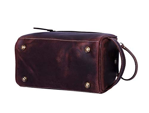 10" Premium Leather Toiletry Travel Pouch With Waterproof Lining | King-Size Han... - Image 9