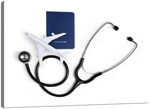 Skipvelo Canvas Wall Art Prints International medical travel insurance stethosco... - Image 2