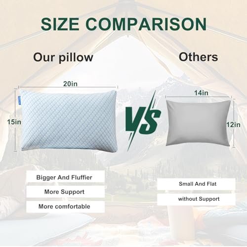 Gehannah Travel Pillow - Large Size Compressible Camping Pillow for Sleeping, Sh... - Image 5