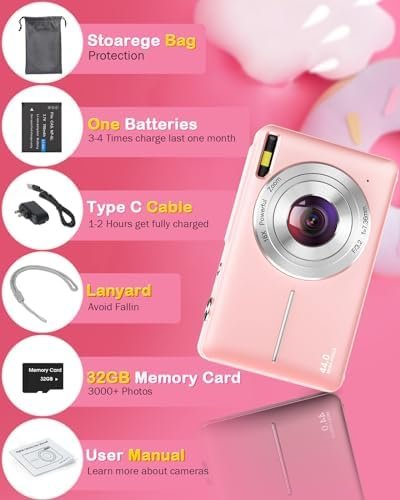 Digital Camera 2024 Newest FHD 1080P 44MP Cameras for photography, Point and Sho... - Image 9