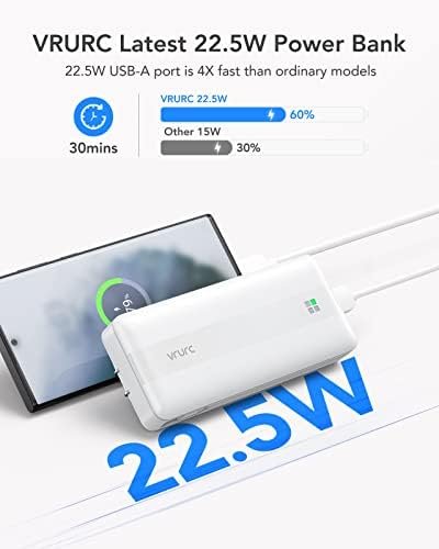 VRURC Portable Charger, 22.5W Fast Charging Power Bank with Built-in Cables & AC... - Image 3