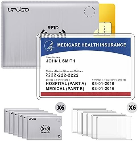UpUGo 6 Pack 12mil New Medicare Card Protector Sleeves and 6 Pack RFID Blocking ... - Image 3