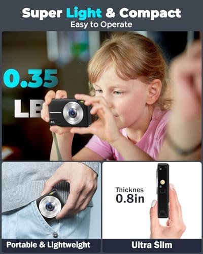 Digital Camera, FHD 1080P 44MP Kids Camera with 32GB Card,Compact Vlogging Camer... - Image 7