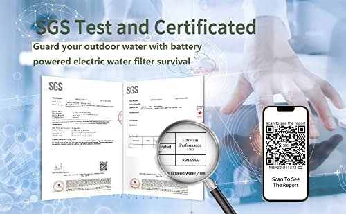 Electric Portable Water Filter Purifier Survival for Camping Backpacking Hiking ... - Image 4