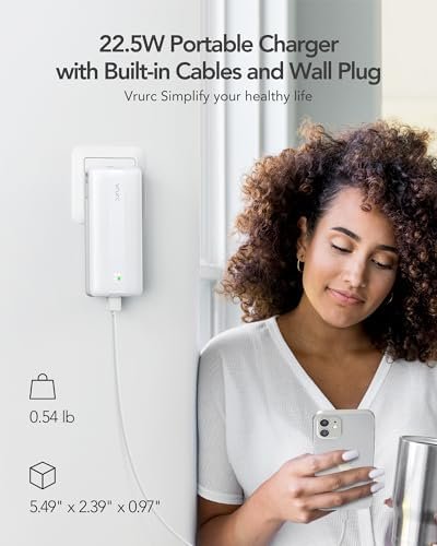VRURC Portable Charger, 22.5W Fast Charging Power Bank with Built-in Cables & AC... - Image 7