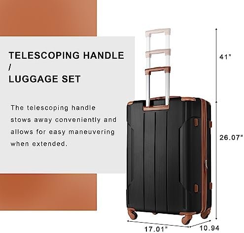 Merax Luggage Set 3 Piece Expandable Lightweight Spinner Suitcase with Corner Gu... - Image 9