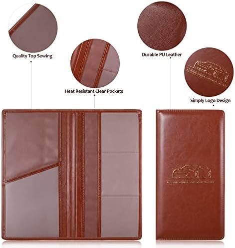 Frienda 2 Piece Car Registration and Insurance Documents Holder, PU Leather Auto... - Image 4