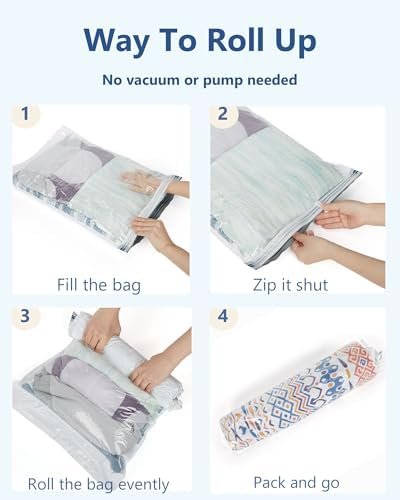 BAGSMART Compression packing cubes with 4-Pack Vacuum Storage Bags, Travel Packi... - Image 6