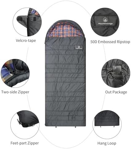 Polycotton Sleeping Bag for Adult&Kids,Cold&Warm Weather Large with Compression ... - Image 3