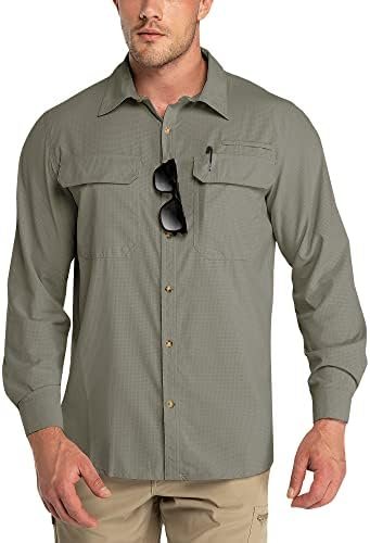 Outdoor Ventures Men's UPF 50+ UV Sun Protection Shirt, Long Sleeve Hiking Fishi... - Image 2