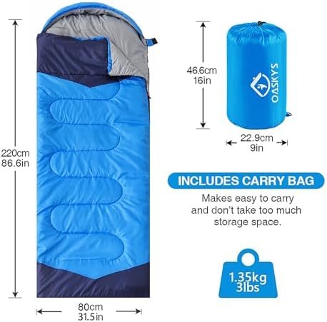 Camping Sleeping Bag - 3 Season Warm & Cool Weather - Summer Spring Fall Lightwe... - Image 3