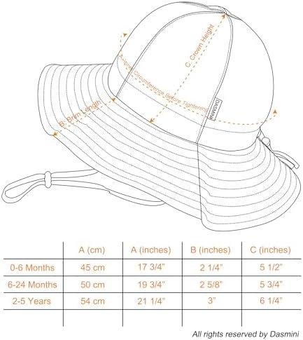 Baby & Toddler Wide Brim Sun Hats UPF 50+ Sun Protection Bucket Cap Cute adjusta... - Image 5