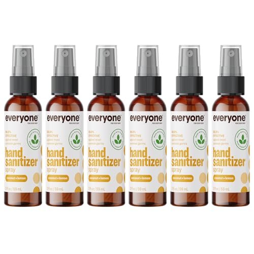 Everyone Hand Sanitizer Spray, 2 Ounce (Pack of 6), Coconut and Lemon, Plant Der... - Image 2