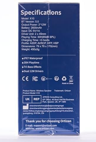 Ortizan Portable Bluetooth Speakers, IPX7 Waterproof Wireless Speaker with 24W L... - Image 11