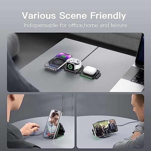 3 in 1 Charging Station for Apple,Magnetic Foldable Charger for Travel,Wireless ... - Image 9