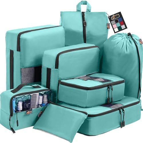 Gorilla Grip 8 Set Packing Cubes, Travel Essentials for Suitcases, Breathable Me... - Image 2