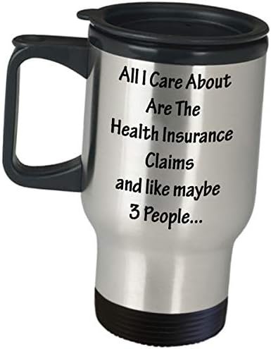 Medical Biller Travel Mug Gifts Coffee Tumbler - All I Care About Are The Health... - Image 2