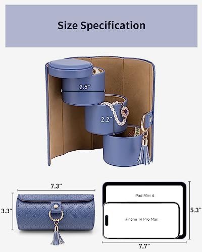 Vlando Christmas Gifts for Mom, Women, Wife - Travel Jewelry Oragnizer, 3-Layer ... - Image 5