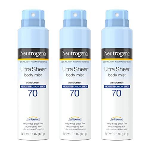 Neutrogena Sunscreen Spray, Ultra Sheer ® Body Mist, Broad Spectrum SPF 70, Non-... - Image 2