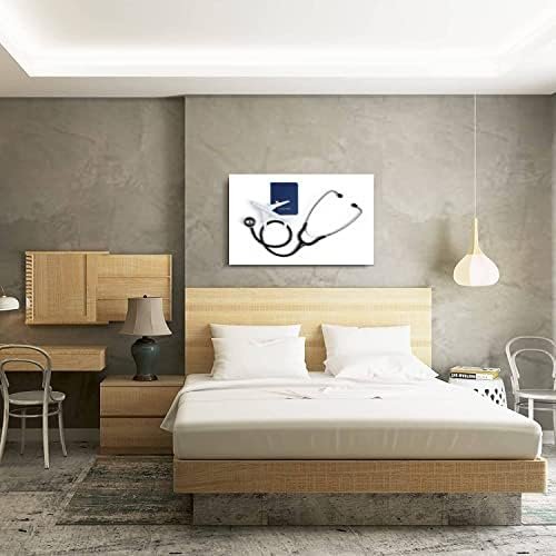Skipvelo Canvas Wall Art Prints International medical travel insurance stethosco... - Image 3