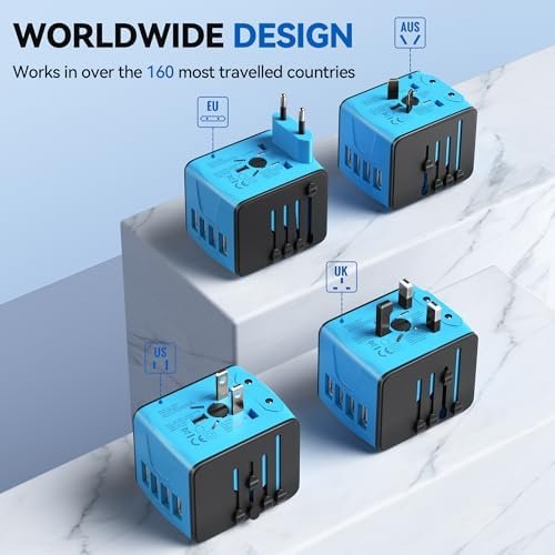 Unidapt Universal Travel Adapter, International Plug Adapter Fast 2,4A 4-USB Eur... - Image 4