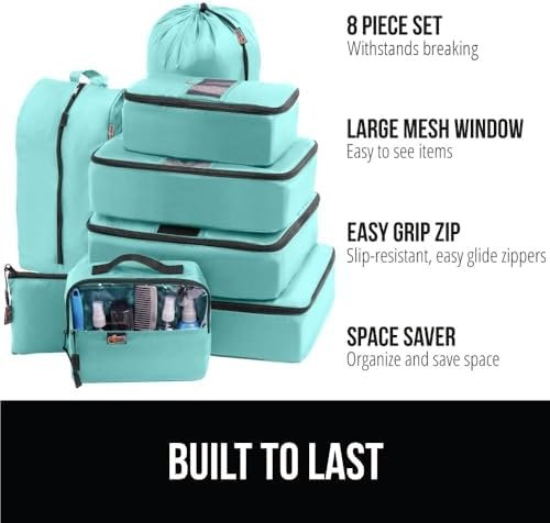Gorilla Grip 8 Set Packing Cubes, Travel Essentials for Suitcases, Breathable Me... - Image 3