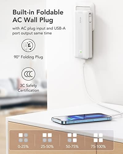 VRURC Portable Charger, 22.5W Fast Charging Power Bank with Built-in Cables & AC... - Image 4