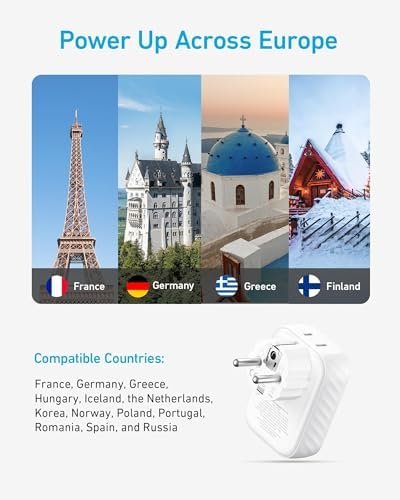 European Travel Plug Adapter, Anker 15W USB-C Power Plug, Fits Type E/F Sockets ... - Image 6
