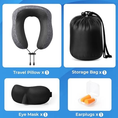 Travel Pillow, Travel Pillows for Sleeping Airplane, Removable Cover Neck Pillow... - Image 5