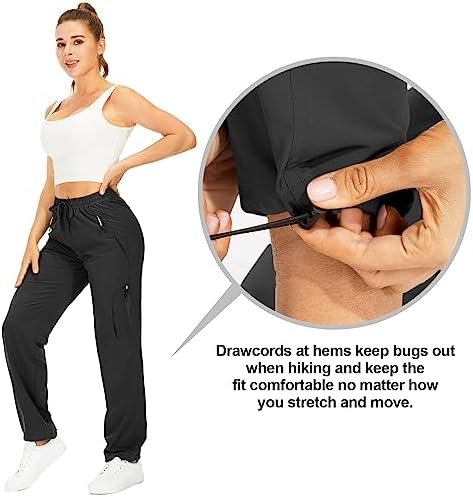 Womens Hiking Pants Quick Dry UPF 50 Travel Golf Pants lightweight Camping Work ... - Image 5