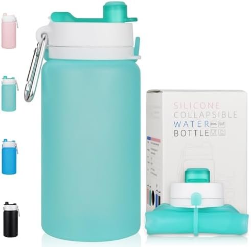 Collapsible Water Bottle, Foldable Water Bottle BPA Free Reusable Lightweight Le... - Image 2
