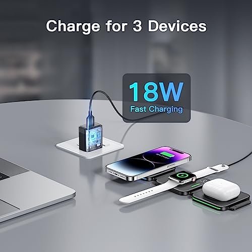 3 in 1 Charging Station for Apple,Magnetic Foldable Charger for Travel,Wireless ... - Image 8
