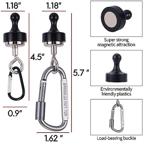 Magnetic Hooks for Canopy, Magnet Clip Hanger with Carabiner for Camping, Heavy ... - Image 5