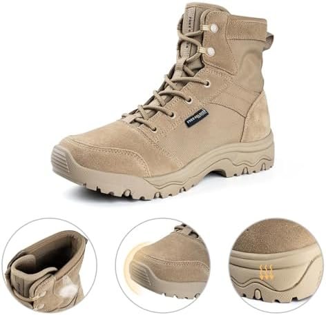 FREE SOLDIER Men's Tactical Hiking Boots 6 Inches Lightweight Breathable Work Bo... - Image 4