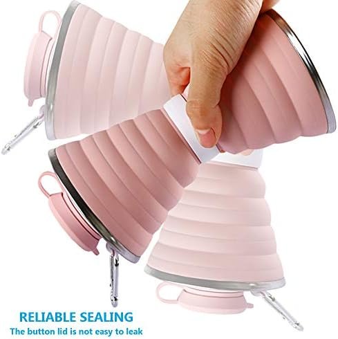 Collapsible Water Bottle, Camping Cup With Carabiner, Reuseable Silicone Foldabl... - Image 4