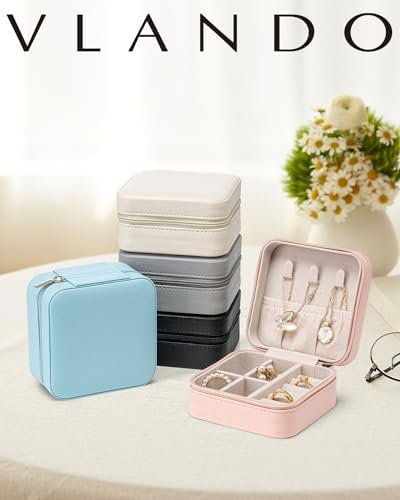 Vlando Travel Jewelry Box, Small Jewelry Travel Organizer Case for Girls Women -... - Image 10