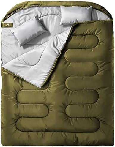 MEREZA Double Sleeping Bag for Adults Mens with Pillow, XL Queen Size Two Person... - Image 2