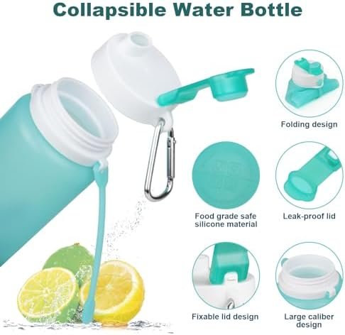 Collapsible Water Bottle, Foldable Water Bottle BPA Free Reusable Lightweight Le... - Image 6