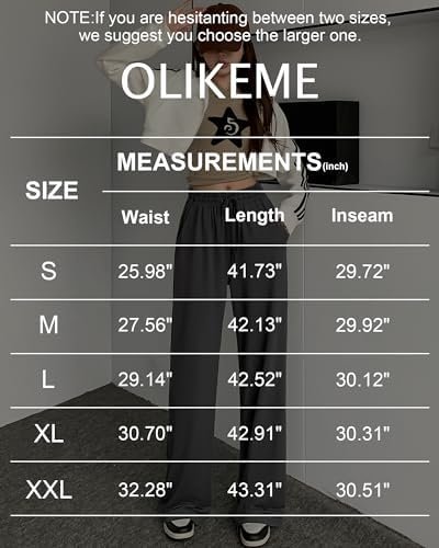 OLIKEME Womens Wide Leg Pants Loose Sweatpants High Waist Stretchy Comfy Athleti... - Image 7
